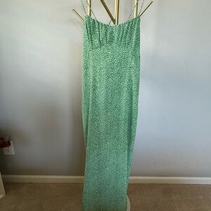 Zara Green Patterned Dress